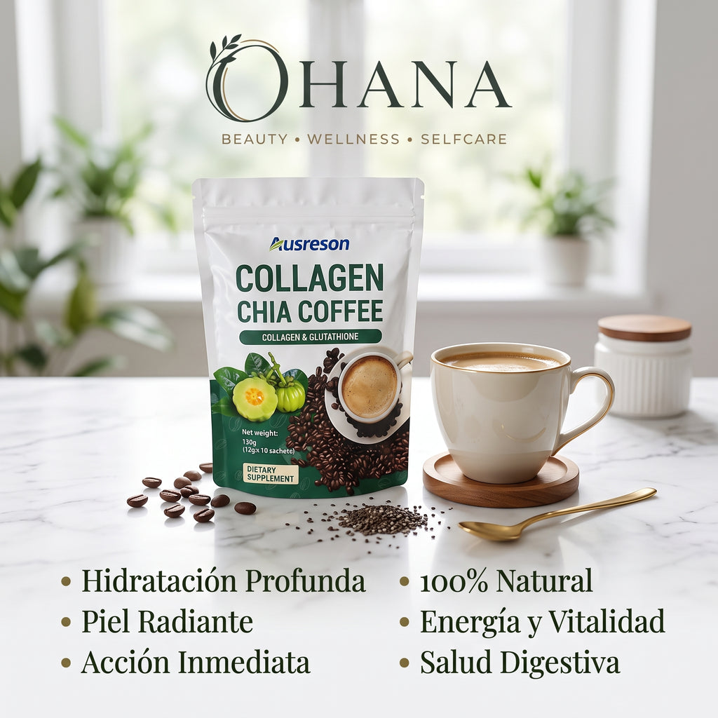 Café de Colágeno y Chía Ausreson: Tu dosis diaria de belleza y energía en un solo sobre