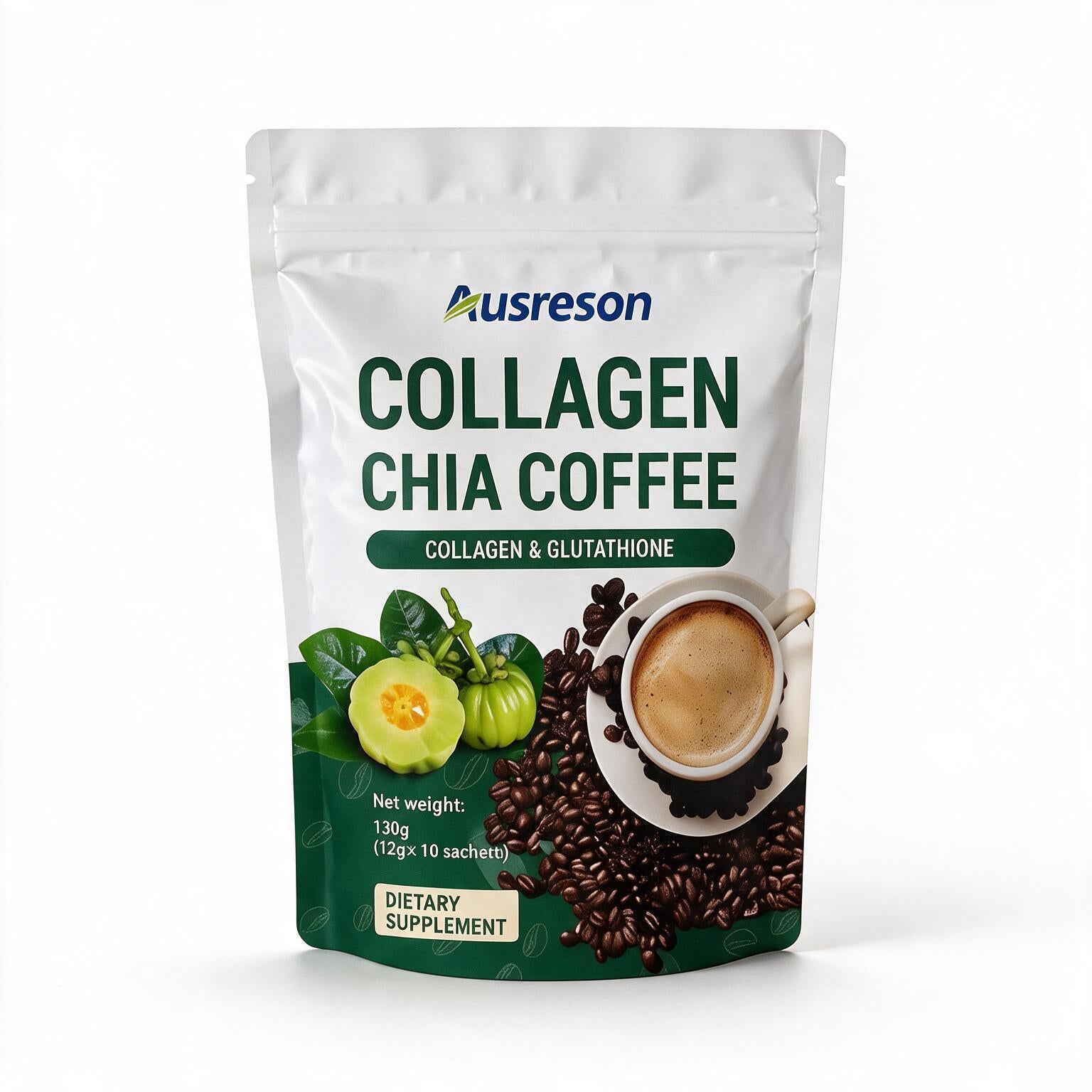 Café de Colágeno y Chía Ausreson: Tu dosis diaria de belleza y energía en un solo sobre