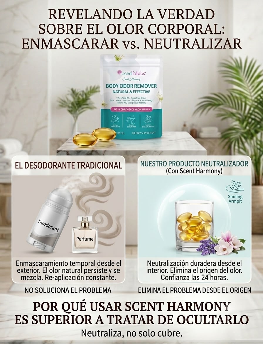 Eliminador de olor corporal: Scent Harmony, tu dosis diaria de frescura (120 cápsulas blandas)