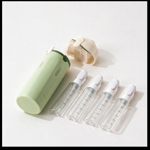 OFERTA POR TIEMPO LIMITADO Botella de viaje 4 en 1: Tu Kit de Aseo Inteligente