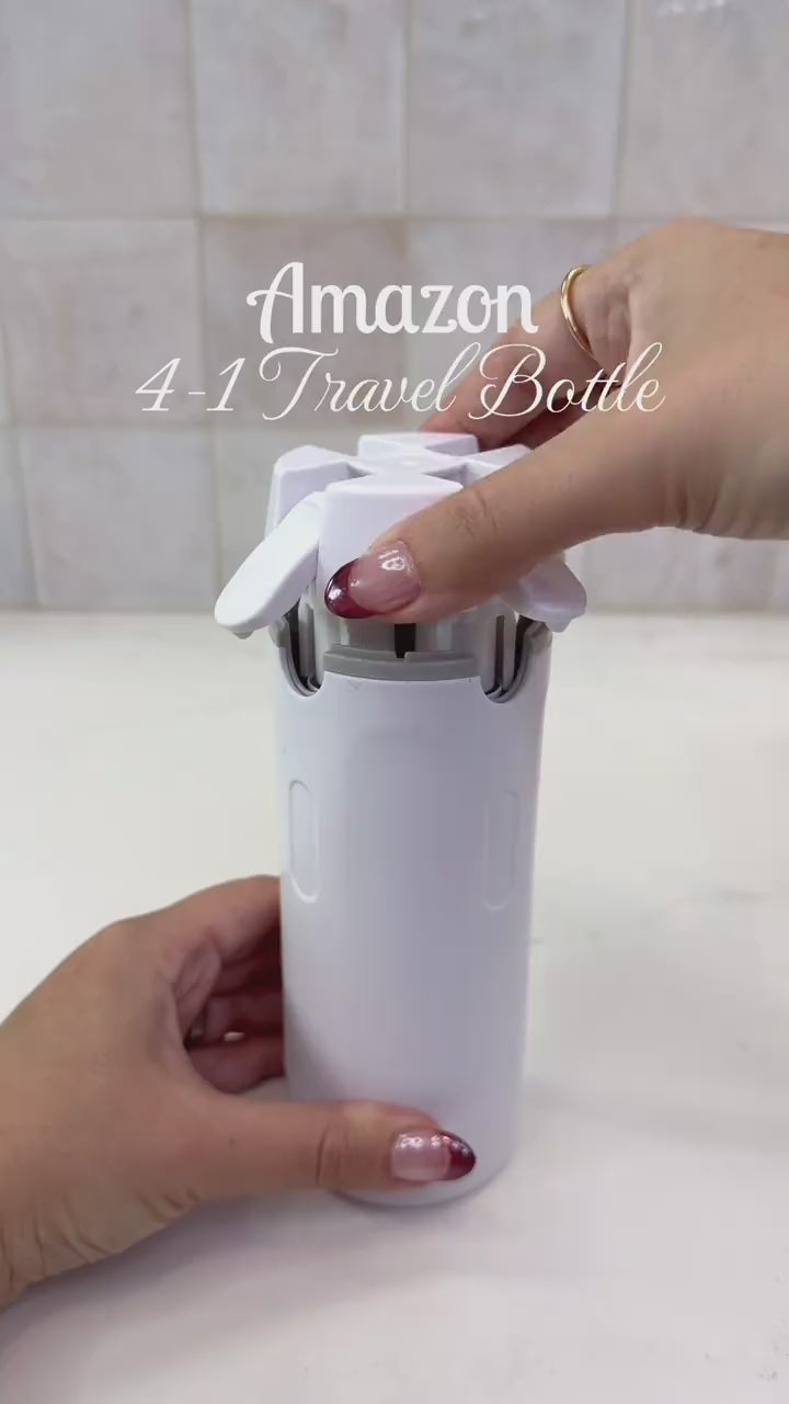 OFERTA POR TIEMPO LIMITADO Botella de viaje 4 en 1: Tu Kit de Aseo Inteligente
