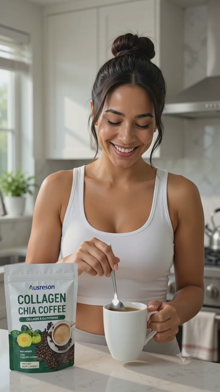 Café de Colágeno y Chía Ausreson: Tu dosis diaria de belleza y energía en un solo sobre